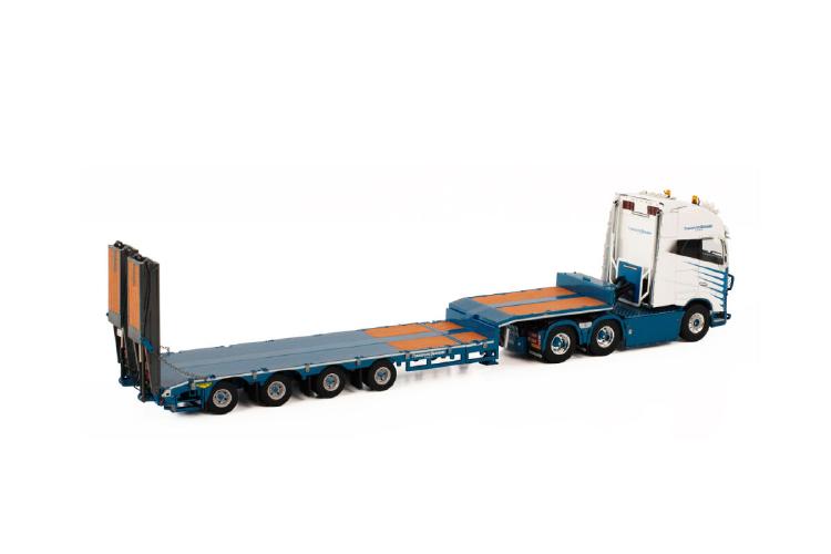 ギャラリービューアに画像をロードする, Transport Service AS Skien VOLVO FH4 GLOBETROTTER XXL 6X4 SEMI LOW LOADER RAMPS 4 軸 トラック トレーラー/WSI 建設機械模型 工事車両 1/50 ミニカー
