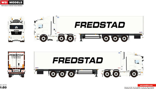 【予約】3月以降発売予定Fredstad SCANIA STREAMLINE HIGHLINE 6X2 TWINSTEER リーファートレーラー 3軸 トラック /WSI 建設機械模型 工事車両 1/50 ミニカー