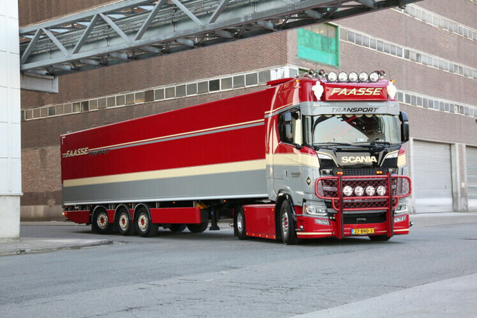 【予約】3月以降発売予定Faasse Transport SCANIA S HIGHLINE I CS20H 4X2 BOX TRAILER 3 軸 トラック トレーラー/WSI 建設機械模型 工事車両 1/50 ミニカー