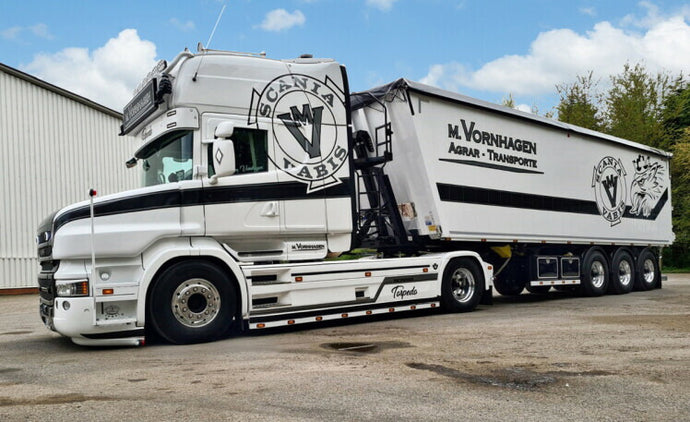 【予約】3月以降発売予定M. Vornhagen SCANIA T6 TORPEDO TOPLINE 4x2 VOLUME TRAILER TIPPER 3 軸 トラック /WSI 建設機械模型 工事車両 1/50 ミニカー