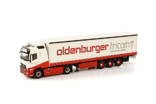 Oldenburger Fritom Volvo FH5 Globetrotter 4x2 Tarpaulin Semitrailer 3axle  /WSI  1/50 ミニチュア 建設機械模垁E工事車両