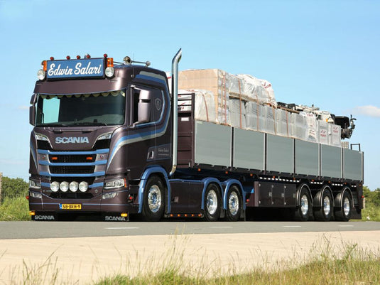 【予約】12月以降発売予定EDWIN SALARI; SCANIA R NORMAL CR20N 6X2 TAG AXLE ブリックトレーラー  3軸 トラック /WSI 1/50 建設機械模型