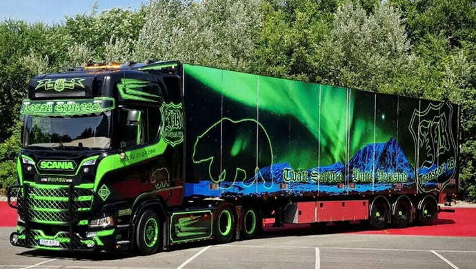 【予約】2023年3月以降発売予定JIMMY ROSENQVIST; SCANIA S HIGHLINE CS20H 6X2 TAG AXLE REEFER TRAILER - 3 AXLEトラック /建設機械模型 工事車両 WSI 1/50 ミニチュア
