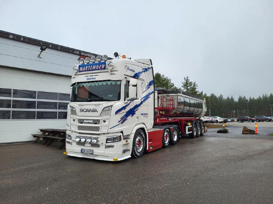 【予約】2024年発売予定MARTEMOEN; SCANIA CR20H HIGHLINE 6X2 HALFPIPE TIPPER TRAILER  3軸 トラック トレーラー /WSI 1/50 建設機械模型