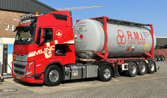 【予約】2024年発売予定J.L. MIJNDERS; VOLVO FH5 GLOBETROTTER 4X2 CONTAINER TRAILER  3軸 +20FT TANK CONTAINER トラック / WSI 1/50建設機械模型　ミニチュア