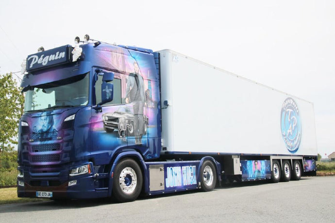 【予約】2024年発売予定PEGUIN; SCANIA S HIGHLINE CS20H 4X2 リーファートレーラー  3軸 トラック / WSI 1/50建設機械模型　ミニチュア