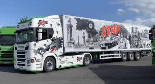 【予約】2024年発売予定STAF; SCANIA R HIGHLINE CR20H 4X2 リーファートレーラー - 3 AXLE /トレーラーWSI 1/50 建設機械模型