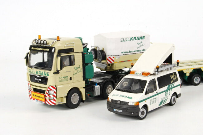 ギャラリービューアに画像をロードする, H.N. Krane MAN TGX XXL Scheuerle Intercombi + VW Transporter BF3  /WSI 1/50 ダイキャスト 建設機械模型
