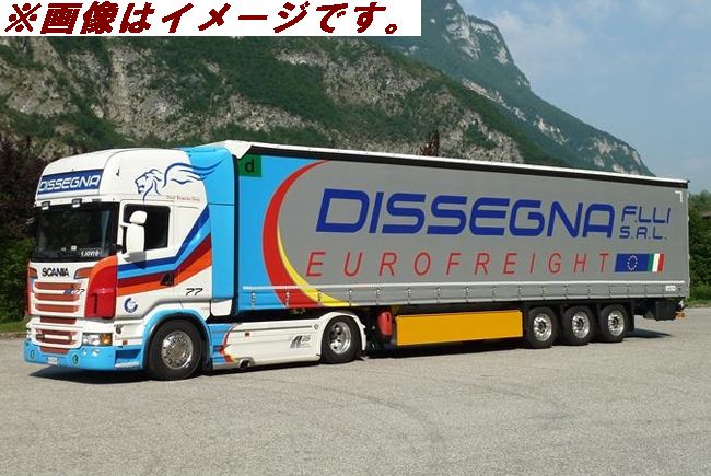 【予約】2013年4-6月以降発売予定 Dissegna Eurofreight SCANIAスカニア R Topline カーテンサイダー トレーラー 3軸 /WSI 1/50 模型