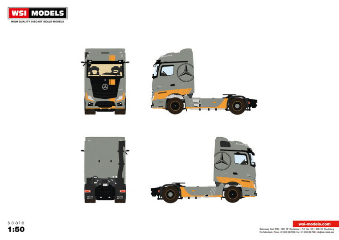 【予約】2021年1月-3月以降発売予定MERCEDESBENZ ACTROS MP5 STREAM SPACE 4X2トラック トラクタ /WSI 1/50 建設機械 模型ミニカー  はたらく車