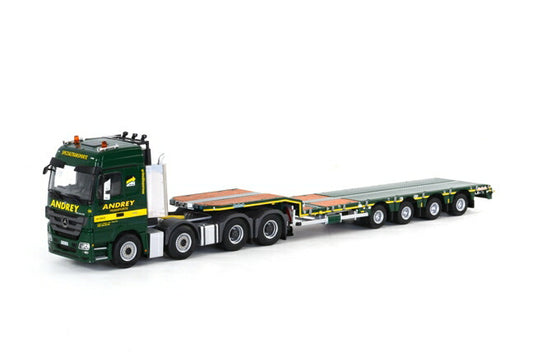 Andrey メルセデスアクトロス 底床セミトレーラー4軸 トラック/WSI 1/50 建設機械模型