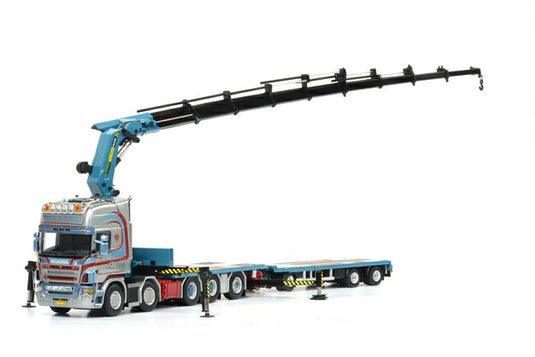 Brouwer Scaniaスカニア R5 Topline Palfinger PK 150002 Flat Body Jumbo Extendable trailer /WSI 1/50 建設機械模型 トラック トレーラー
