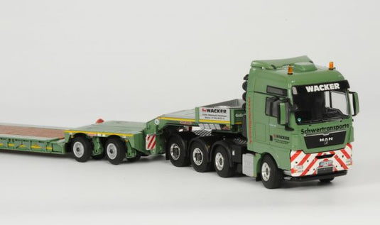 WACKER SCHWERTRANSPORTE 4軸  OWLOADER WITH 2軸 INTERDOLLY AND MAN TGX XXL 8X4 トラック　/WSI 1/50 ダイキャスト　建設機械模型