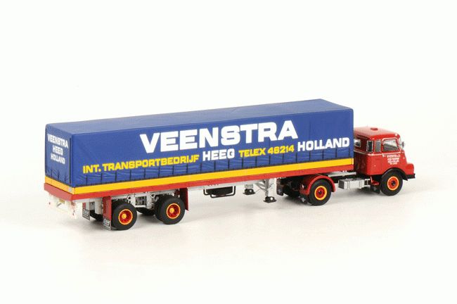 ギャラリービューアに画像をロードする, Veenstra Heeg DAF DO 2000 クラシックカーテンサイダートレーラー トラック　/WSI 1/50 ダイキャスト　建設機械模型
