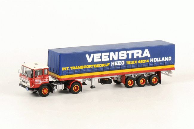 Veenstra Heeg DAF 2600 クラシックカーテンサイダートレーラー トラック　/WSI 1/50 ダイキャスト　建設機械模型