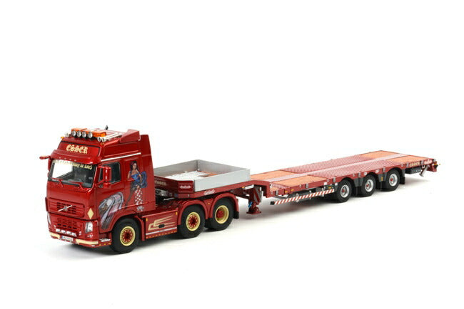 【予約】2014年1-3月以降発売予定Esser VOLVOボルボ FH3 Globetrotter Nooteboomノーテブーム 低床セミ 3軸　トラック トレーラー　/WSI 1/50 ダイキャスト　建設機械模型