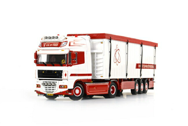 S.G. de Vries DAF XF 105 Super Space Cab Cargo Floor Trailer 3軸　トラック　トレーラー　/WSI 1/50 建設機械模型