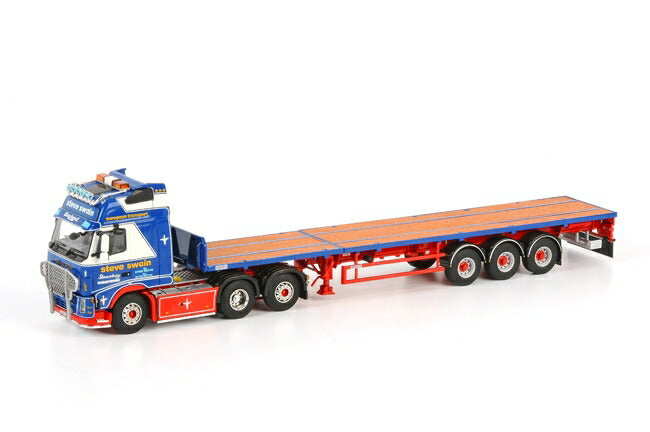 Steve Swain VOLVOボルボ FH2 Globetrotter XL フラットベッドトレーラー 3軸  トラック　/WSI 1/50 建設機械模型