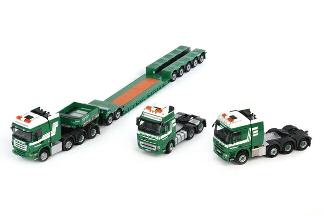 Brunner メルセデスベンツアクトロス MP3 L + Scaniaスカニア R ighline + Volvoボルボ FH3 GL Nooteboomノーテブーム 5軸 Euro-PX + 2軸 ICP　トラック　トレーラー/WSI　建設機械模型 1/50