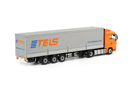 Tels MAN TGX XLX カーテンサイダートレーラー 3軸　トラック /WSI 1/50 建設機械模型　ミニカー