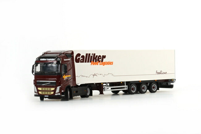 【予約】10-12月以降発売予定Galliker Volvoボルボ FH4 GL XL リーファートレーラー　キャリア 3軸 トラック /WSI 1/50 建設機械模型　ミニカー