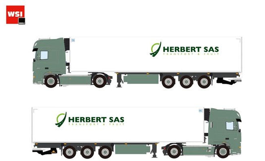 【予約】12月以降発売予定 Herbert Sas DAF XF 105 Super Space Cab リーファートレーラーキャリア 3軸　トラック トレーラー/WSI 1/50 建設機械模型　ミニカー