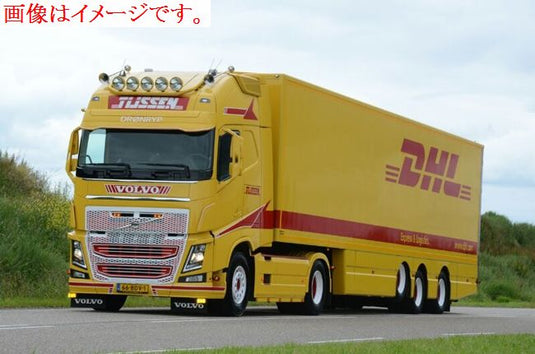 【予約】2015年1-3月以降発売予定Tijssen Volvoボルボ FH4 Globetrotter ボックストレーラー 3軸 DHL/WSI　1/50 建設機械模型　ミニカー