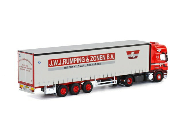ギャラリービューアに画像をロードする, J.W.J. Rumping &amp; Zonen SCANIAスカニア R Topline カーテンサイダー 3軸 トラック/WSI　1/50 建設機械模型　ミニカー
