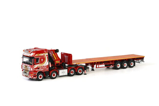 John O'Neill DAF XF 105 Super Space Cab Palfinger + flatbed trailer トラックトレーラー/WSI　1/50 建設機械模型　ミニカー