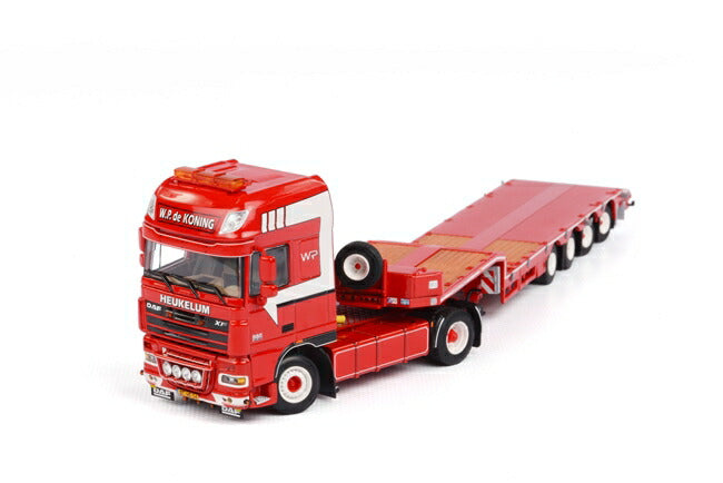 ギャラリービューアに画像をロードする, W.P. de Koning DAF XF 105 Super Space Cab Broshuis 底床セミ 4軸 トラックトレーラー/WSI　1/50 建設機械模型　ミニカー
