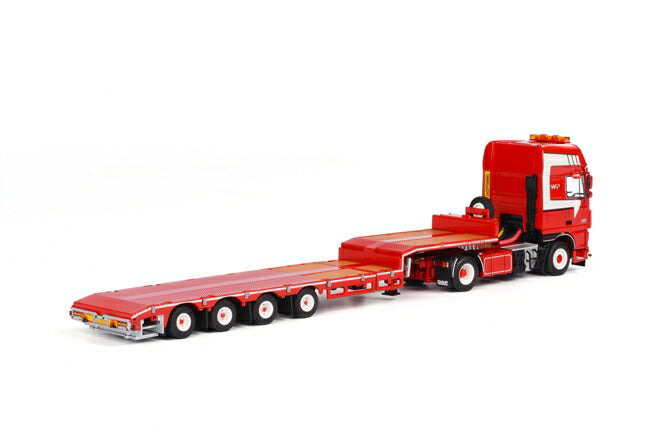 ギャラリービューアに画像をロードする, W.P. de Koning DAF XF 105 Super Space Cab Broshuis 底床セミ 4軸 トラックトレーラー/WSI　1/50 建設機械模型　ミニカー
