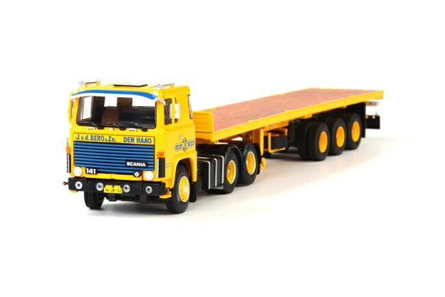 J. v.d. Berg SCANIAスカニア 111/141 Classic flatbed trailer トラック トレーラー /WSI　1/50 建設機械模型　ミニカー
