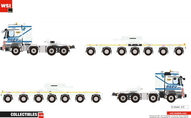 ギャラリービューアに画像をロードする, 【予約】2015年4-6月以降発売予定MASTTRANSPORTER ROXU + メルセデス 8X4 トラック /WSI　1/50 建設機械模型　ミニカー
