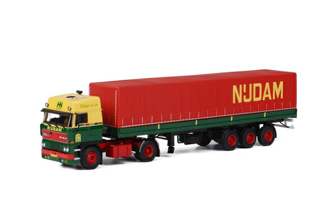 ギャラリービューアに画像をロードする, Nijdam DAF 3600 Space Cab Classic カーテンサイダートレーラー トラック/WSI　1/50 建設機械模型　ミニカー
