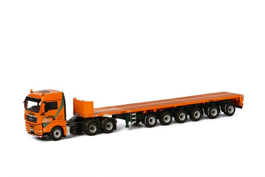 【予約】7-9月以降発売予定Treffler MAN TGX XLX Goldhofer バラストトレーラー 6軸 トラック/WSI　1/50 建設機械模型　ミニカー