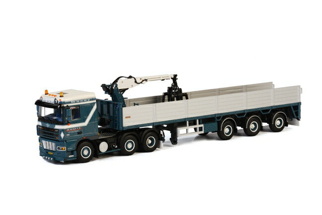 John. de Groot DAF XF 95 Space Cab ブリックトレーラー 3軸 トラック /WSI 建設機械模型 工事車両 1/50 ミニチュア 重機