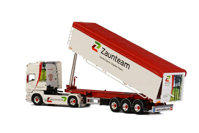 ギャラリービューアに画像をロードする, Agro Zeller SCANIAスカニア R Topline Tip Trailer Volume 3軸トレーラー /WSI 建設機械模型 工事車両 1/50 ミニチュア 重機
