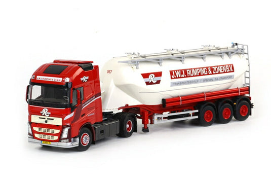 J.W.J. Rumping & Zonen B.V. Volvoボルボ H4lobetrotter bellied powder tankerトラック　トレーラー /WSI 建設機械模型 工事車両 1/50 ミニチュア 重機