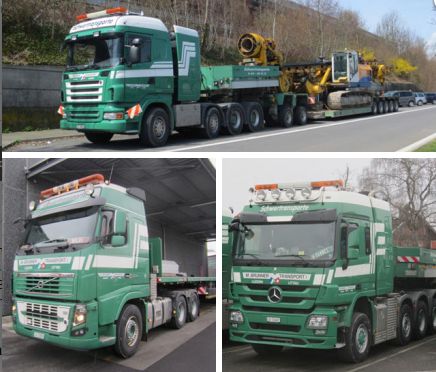 【予約】7-9月以降発売予定BRUNNER - メルセデスアクトロス MP3 L + スカニア R HIGHLINE + ボルボ FH3 GL ノーテブーム5軸 EURO-PX + 2軸 ICPトレーラー トラック /WSI 建設機械模型 工事車両 1/50 ミニチュア 重機