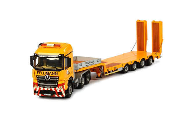 Feldmann メルセデスベンツアクトロス Big Space Broshuis 底床セミ　4軸 トラック トレーラー/WSI 建設機械模型 工事車両 1/50 ミニチュア