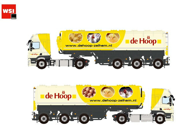 【予約】10月-12月以降発売予定De Hoop DAF CF Space Cab Tanker Powder Welgro 3軸 トラック/WSI 建設機械模型 工事車両 1/50 ミニチュア