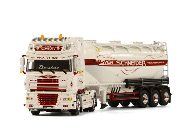 【予約】2016年1月-3月以降発売予定Sven Schneider DAF XF 105 Super Space Cab bellied powder tanker トラックトレーラー /WSI 建設機械模型 工事車両 1/50 ミニチュア