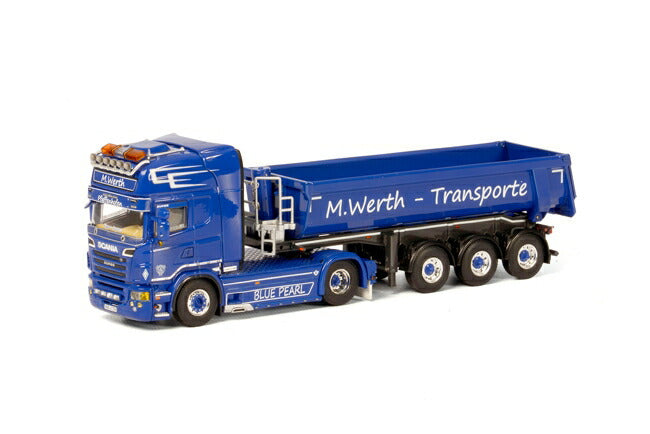 M. Werth-Transporte SCANIAスカニア R Topline Halfpipe ダンプ トラック トレーラー /WSI 建設機械模型 工事車両 1/50 ミニチュア