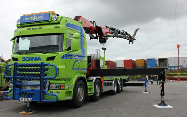 ギャラリービューアに画像をロードする, 【予約】2016年4-6月以降発売予定Nordic Crane SCANIAスカニア R Highline Fassi Crane + Riged Flat bed　トラック　/WSI 建設機械模型 工事車両 1/50 ミニチュア
