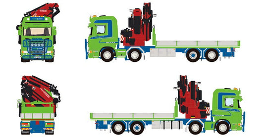 【予約】2016年4-6月以降発売予定Nordic Crane SCANIAスカニア R Highline Fassi Crane + Riged Flat bed　トラック　/WSI 建設機械模型 工事車両 1/50 ミニチュア