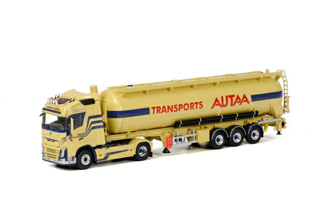 Autaa VOLVOボルボ FH4 Globetrotter Bulk Trailer Kipper ダンプ 3軸　トラック　/WSI 建設機械模型 工事車両 1/50 ミニチュア