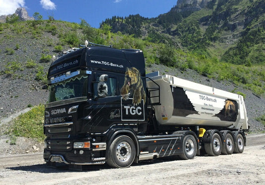 【予約】2016年4-6月以降発売予定TGC Bern　SCANIAスカニア R Topline　Halfpipe Tipper トレーラー　トラック　/WSI 建設機械模型 工事車両 1/50 ミニチュア