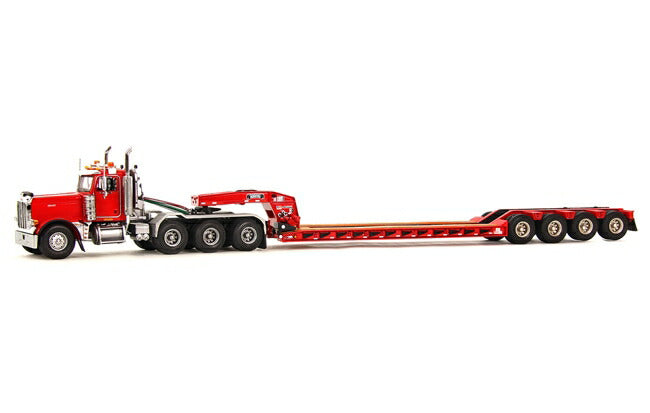 【予約】2016年4-6月以降発売予定USA Premium Line PETERBILT 379 RED Lowboy 4軸 トラック トレーラー　/WSI 建設機械模型 工事車両 1/50 ミニチュア