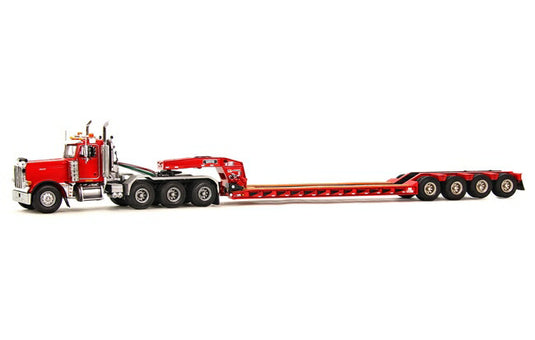 【予約】2016年4-6月以降発売予定USA Premium Line PETERBILT 379 RED Lowboy 4軸 トラック トレーラー　/WSI 建設機械模型 工事車両 1/50 ミニチュア