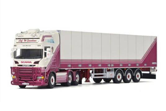 Leif Willy Scaniaスカニア R Topline リーファートレーラー Carrier 3軸トラック /WSI 建設機械模型 工事車両 1/50 ミニチュア
